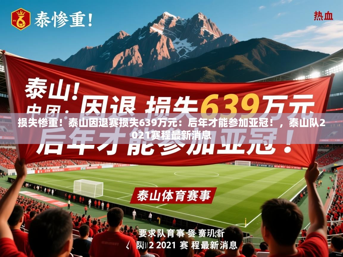 2025乐鱼体育app登录入口损失惨重!泰山因退赛损失639万元:后年才能参加亚冠!,泰山队2021赛程最新消息 第2张